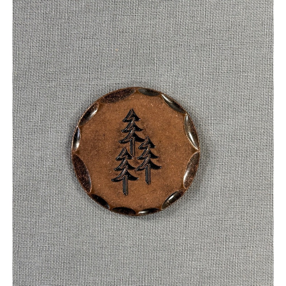 Pine Trees PRG Bespoke Golf Ball Marker Copper Hammered Edge Accessories